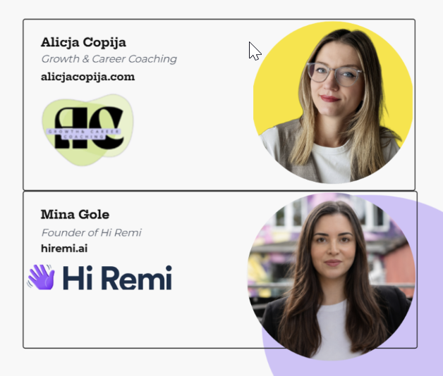 Alicja Copija & Mina Gole speak about AI recruitment Alicja Copija & Mina Gole